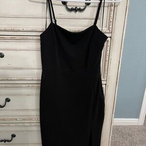 Elegant Black Spaghetti Strap Dress